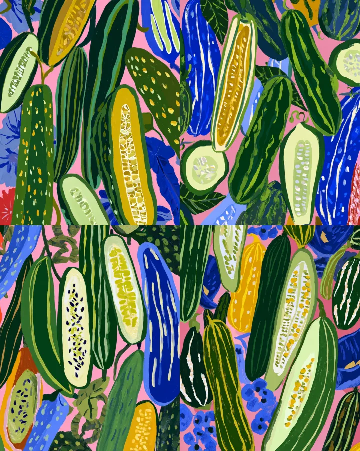 A vector graphic pattern featuring illustration of