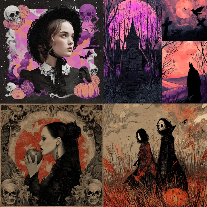 Spooky Halloween art, gothic aesthetic --v 7.0