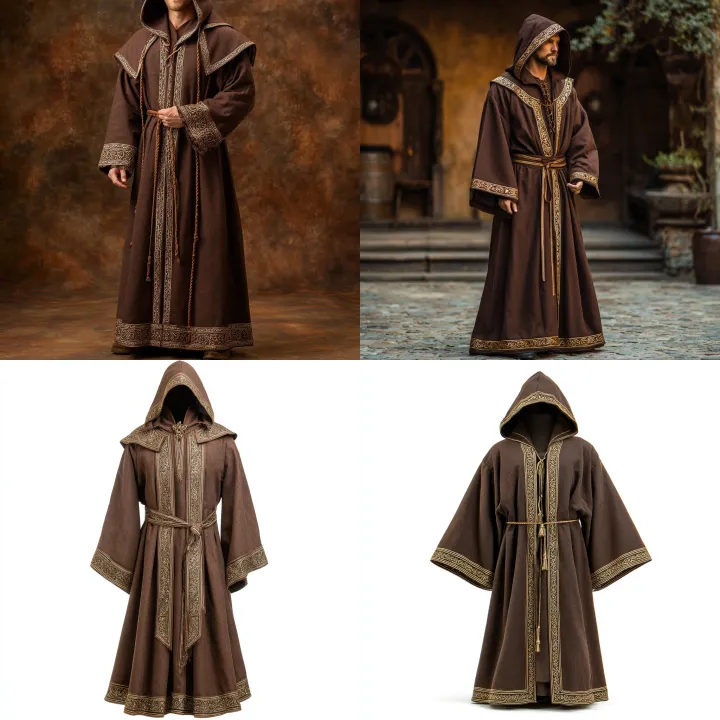 brown wizard robe with gold trim
