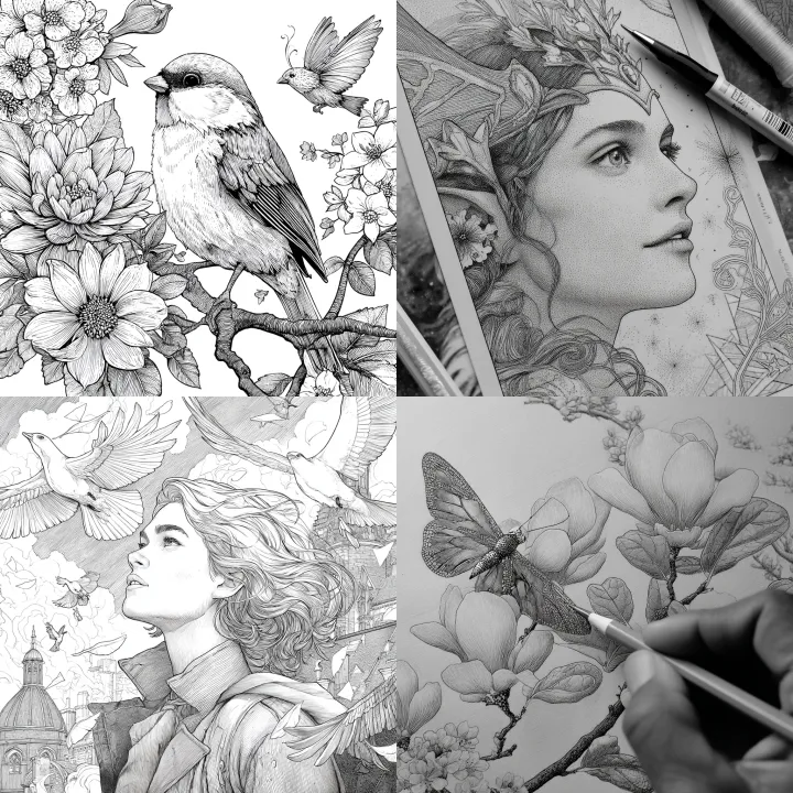 recreate a coloring book page --q 2