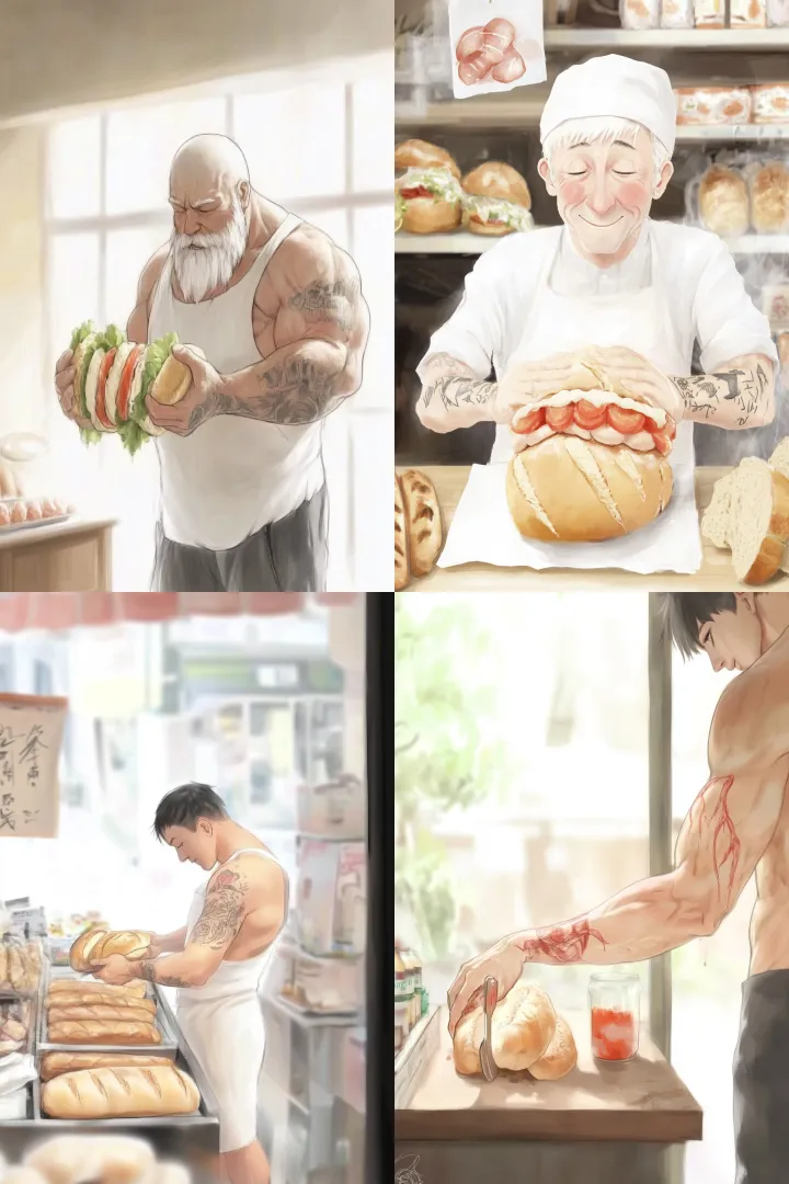 An Italian deli -shop owner prepares a sandwich on