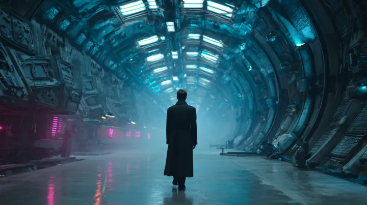 futuristic sci-fi film still --ar 16:9