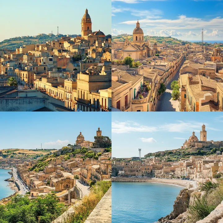 A panoramic view of Caltagirone , an ancient Sicil