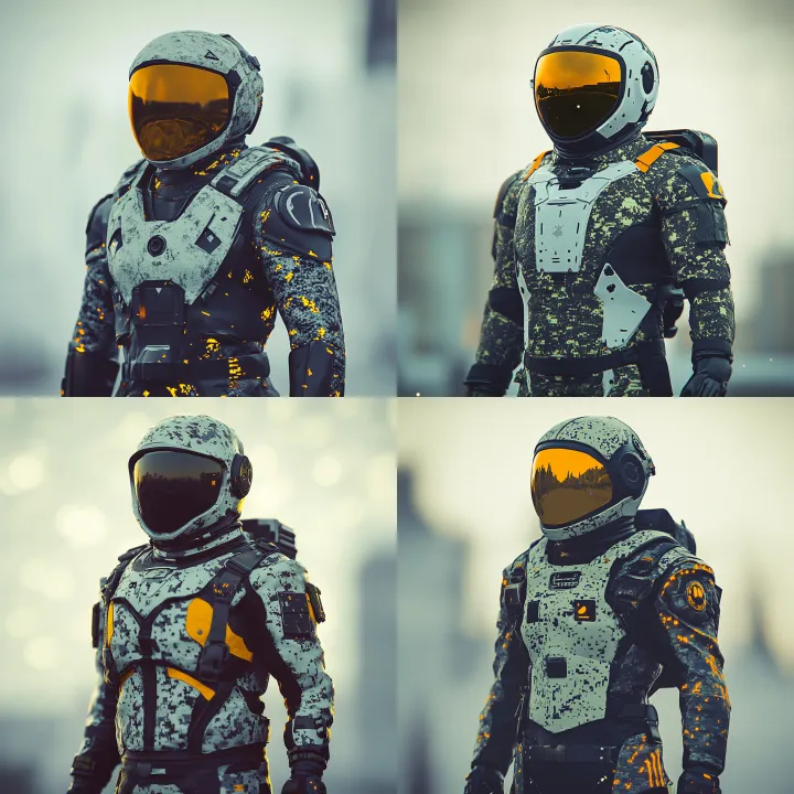 cyberpunk astronaut , front view , cinematic , mil