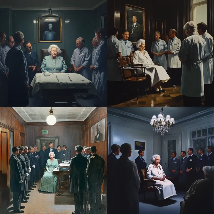 A regal , private medical room with a group of roy