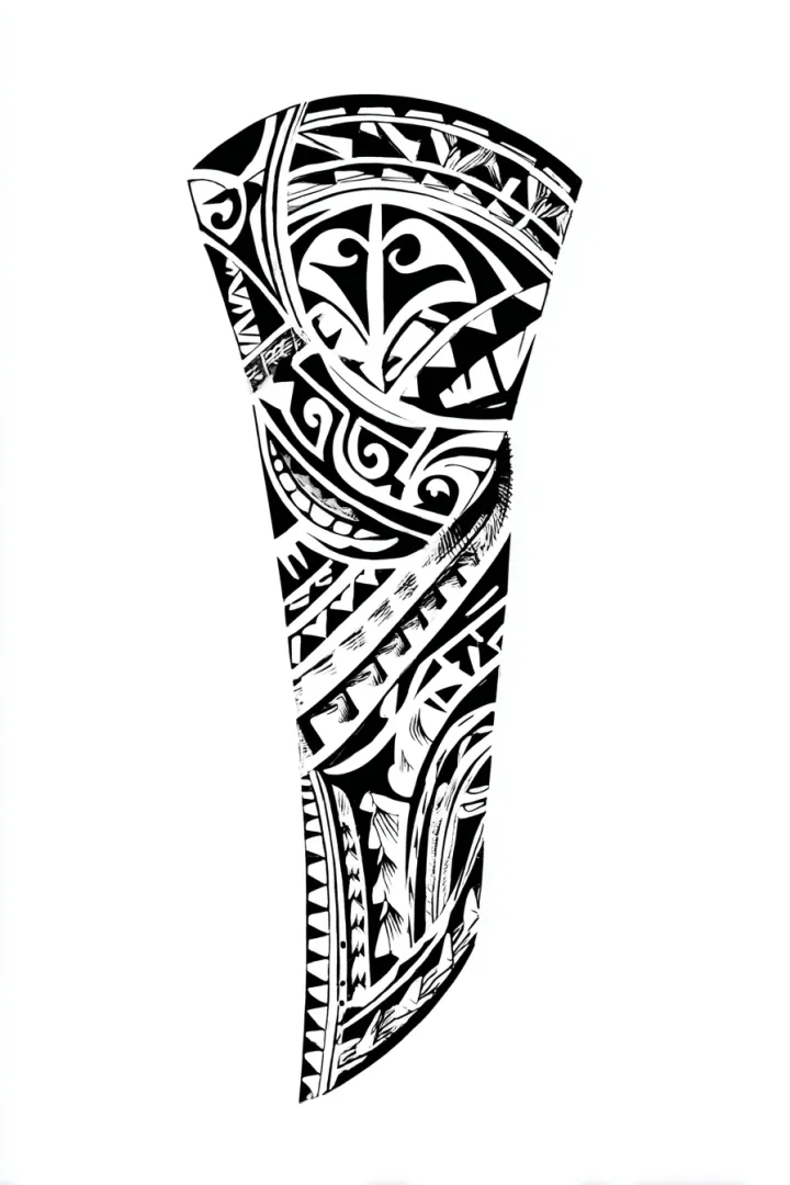 create a polynesian tattoo design for a forearm wr