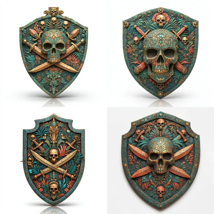 Highly detailed traitor's shield pendant inspired 