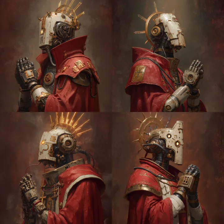 cyborg priest warhammer style