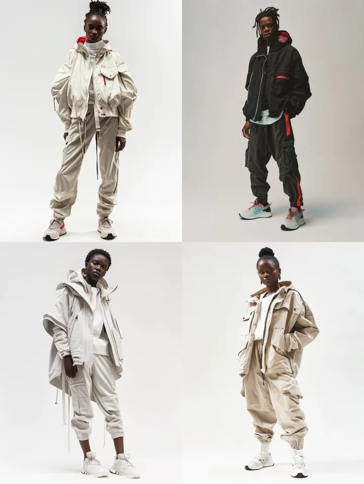 full-body fashion photograph of a real model weari