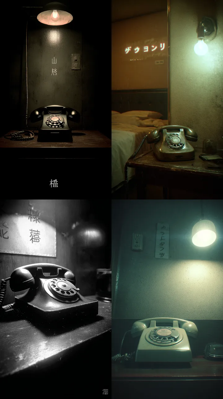 A realistic and eerie grainy video. A room in an a