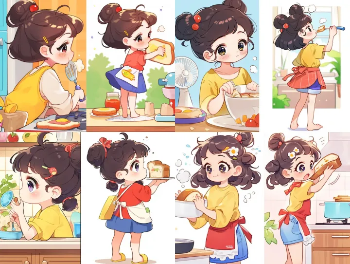 two vertical panel pages for a comic book. cute gi