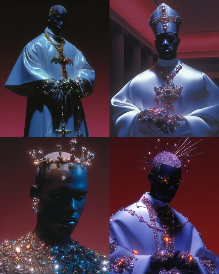 Create a portrait of Kanye West in the guise of th