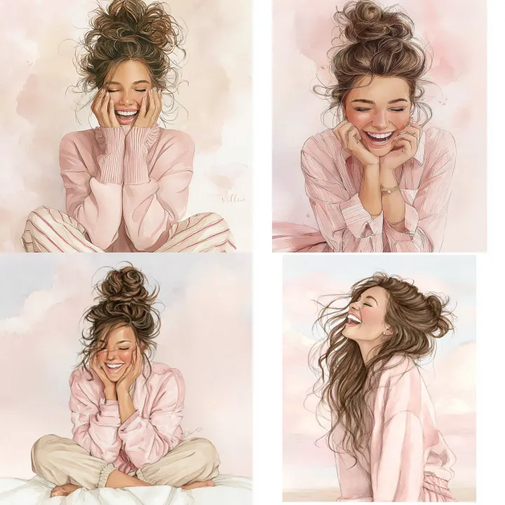 Create illustration of Woman whispering affirmatio