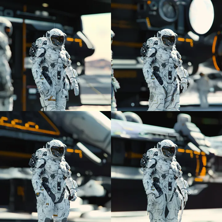 astronaut full body , cinematic , camera on should