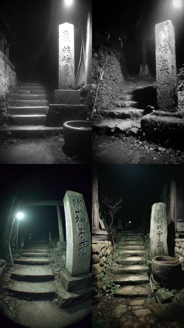 Realistic, eerie, grainy footage. Midnight, an aba