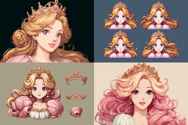 pink, pixel-style icons for chat bubbles and emoji