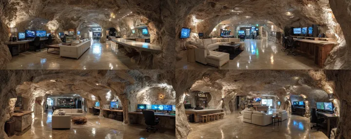 An giant underground bunker 200 feet wide by 200 f