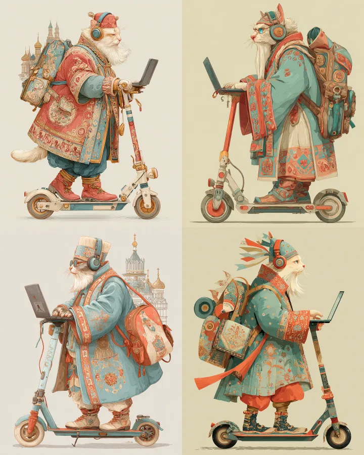 lubok style, background white, color bright, with 