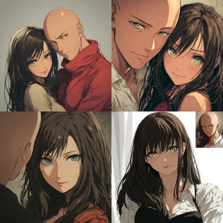 anime manga style art of Saitama from One Punch Ma