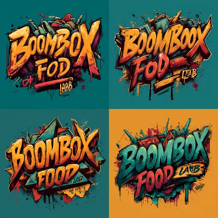 Create a logo with the name: Boomboox Food Lab thi