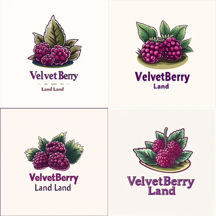 a logo for a land realtor called "VelvetBerry "