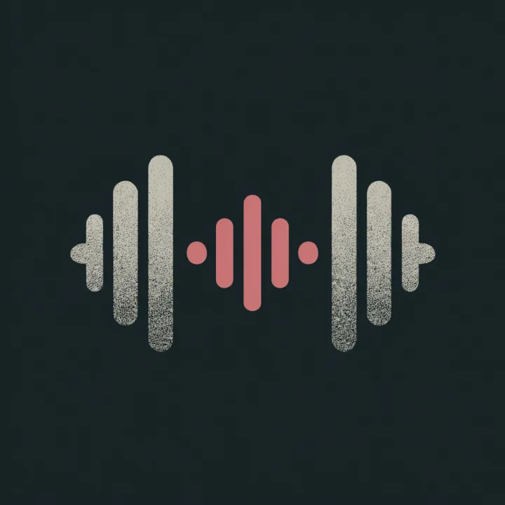 a logo for a podcast about female weightlifting, s