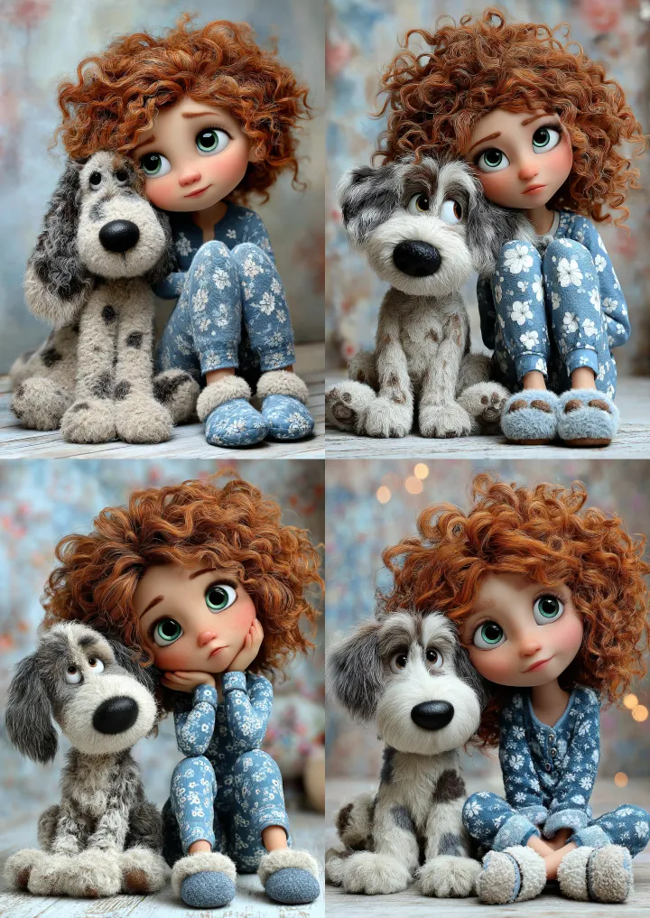 A charming Disney Pixar-style scene: a little girl