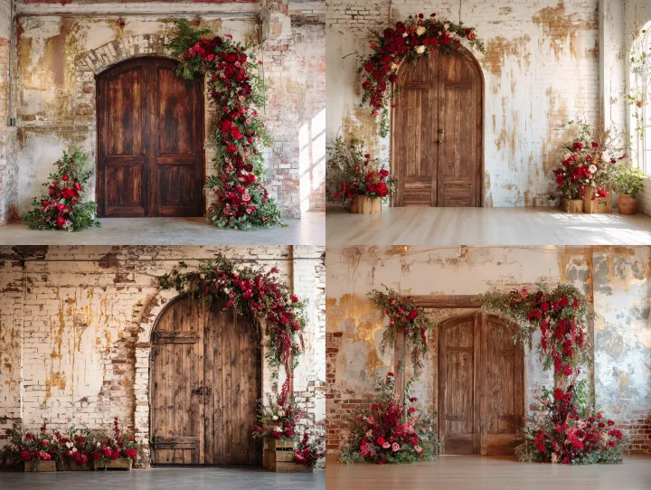 : front facing view of a bright wall backdrop , fe