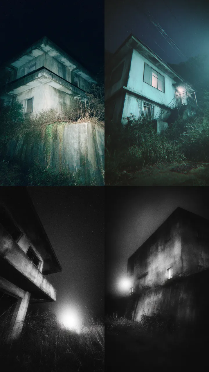 Realistic, eerie, and grainy footage. Midnight in 