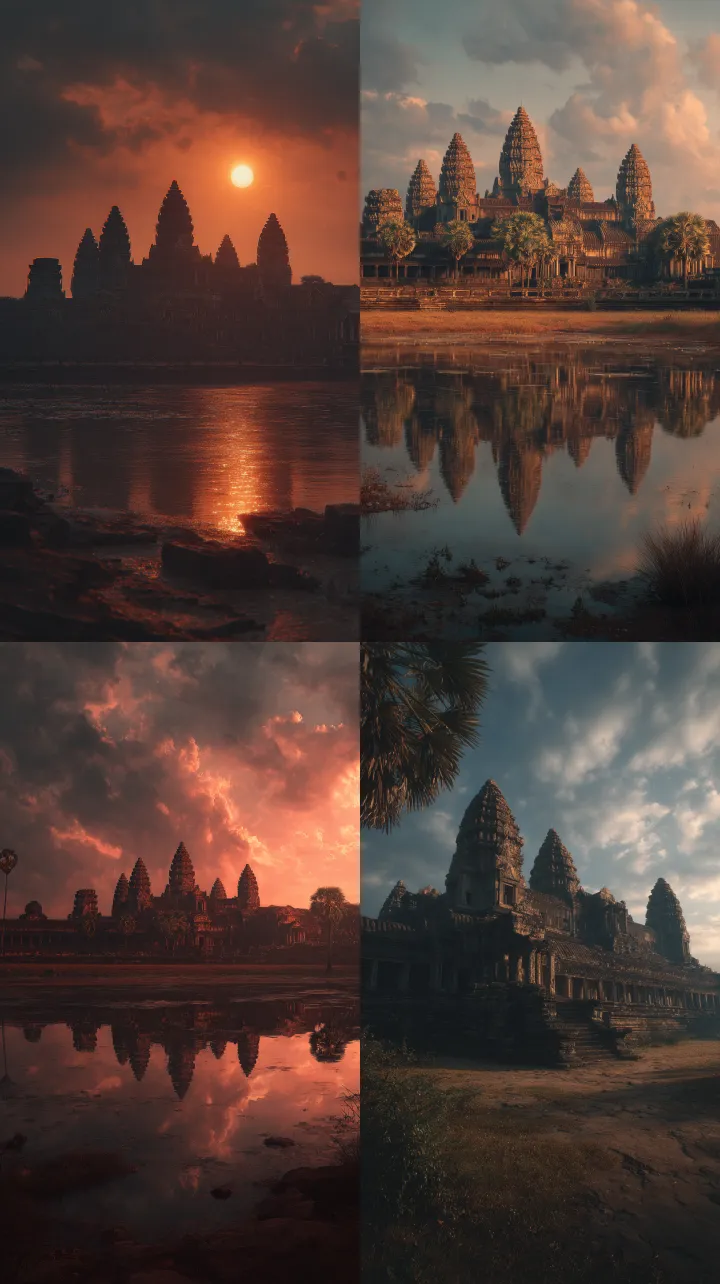 2020s Angkor Wat daytime, beautiful temple in sunl