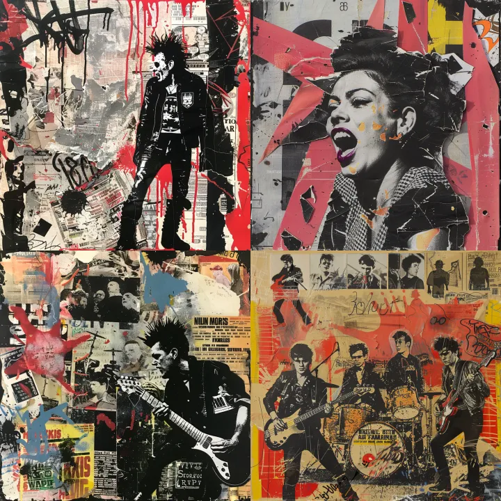 punk rock flyer xerox hand cut collage of miscella