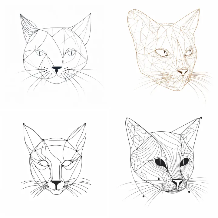 cat head in captivating one-line minimal modern dr