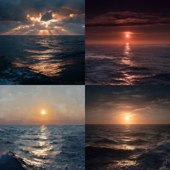 lever de soleil sur l'océan