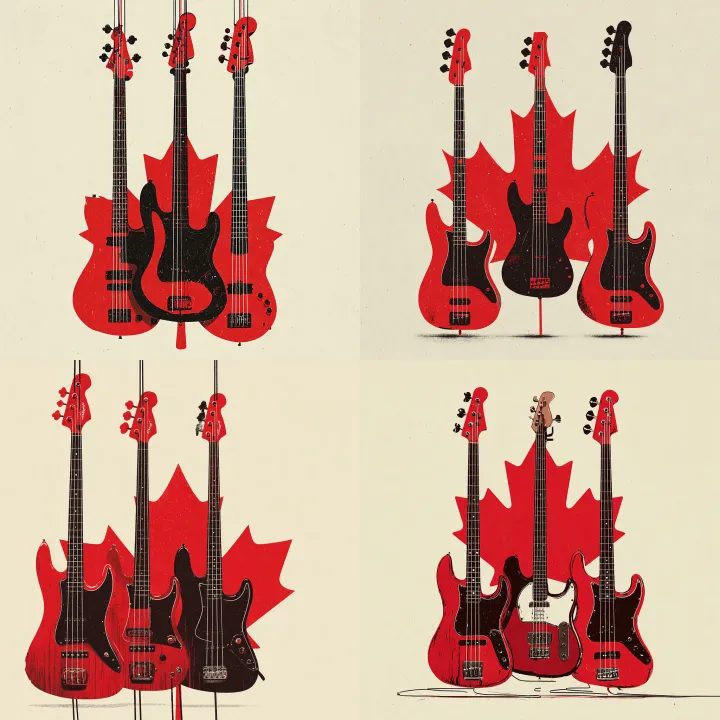 aesthetic, film grain graphic of two electric guit