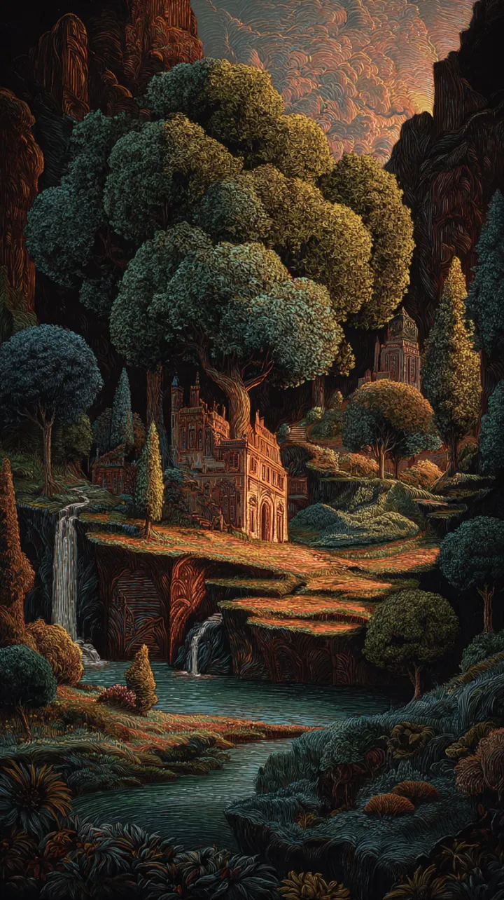 The Grand Hoax, storybook illustration, oil painti
