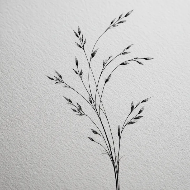a clean black line drawing by hand on white paper 
