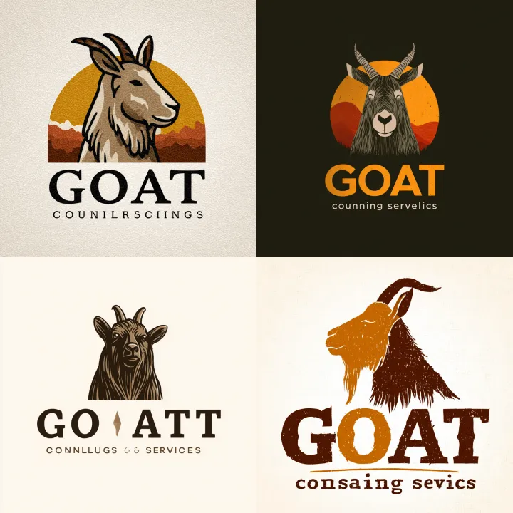 logo for "GOAT counseling services" simple, styliz