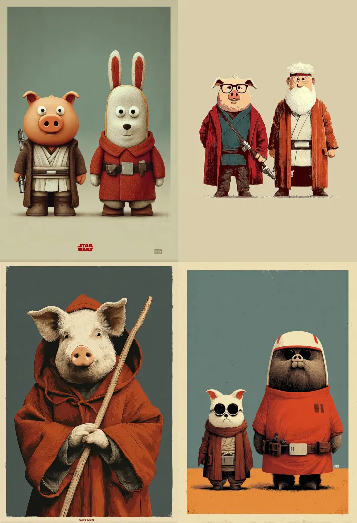 Breathtaking perfect 2D vector illustration of two