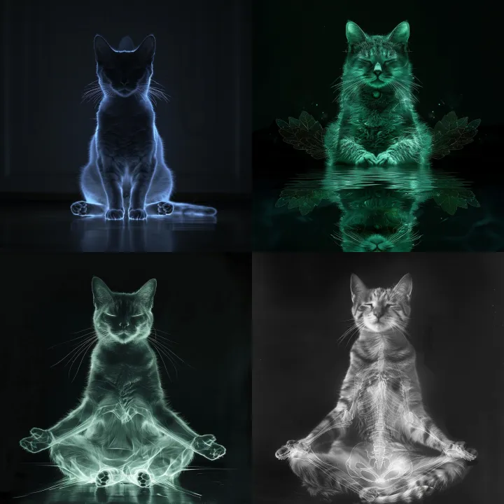 Zen in the Dark: Night Vision Yoga Cat
