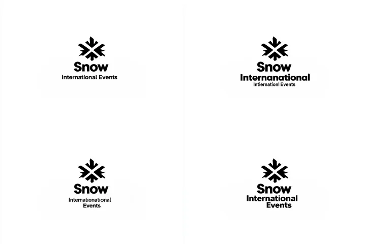 simple flat vector logo for event company "Snow In