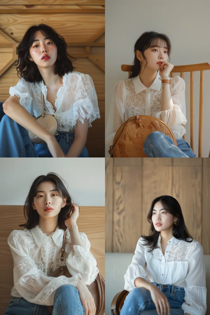 A portrait of a Korean woman sitting relaxed in an