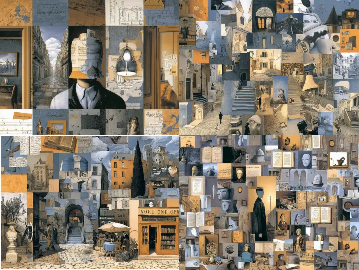 Cubism, Ultrawideshot, the画面 can be divided into t
