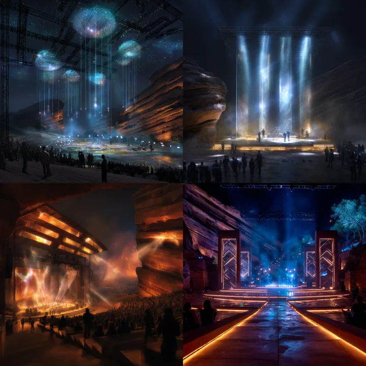 a futuristic lighting installation concept for a s