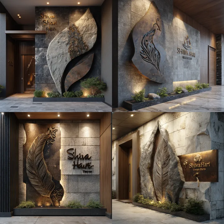 decor for the wall next to the main entrance of a 