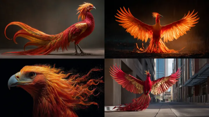 professional photography of a phoenix --ar 16:9