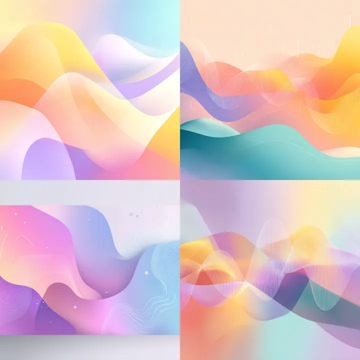 Wide banner image with soft flowing pastel gradien