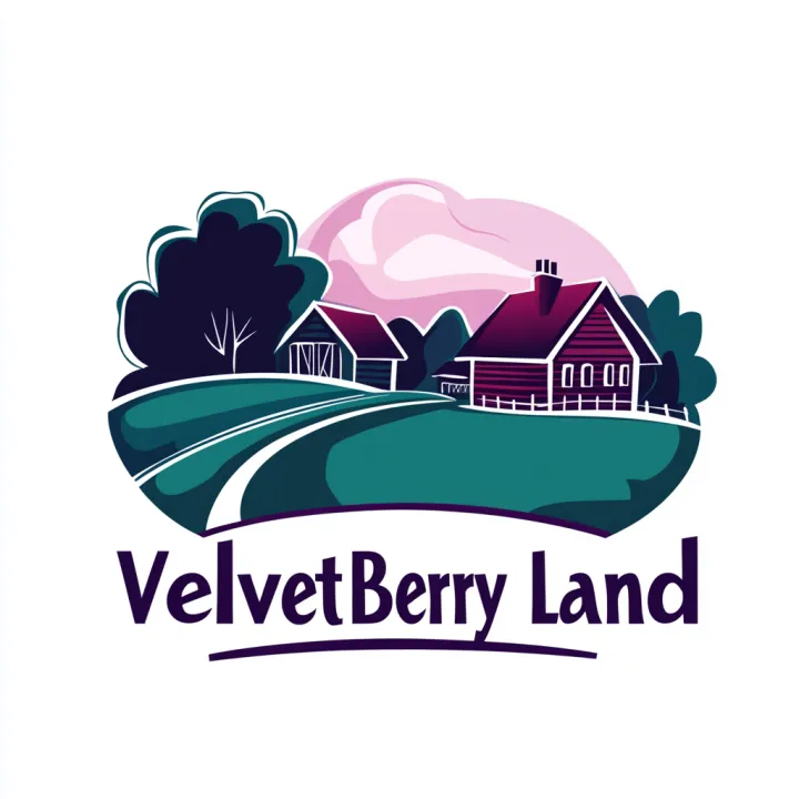 a logo for a land sales company with a farm in the