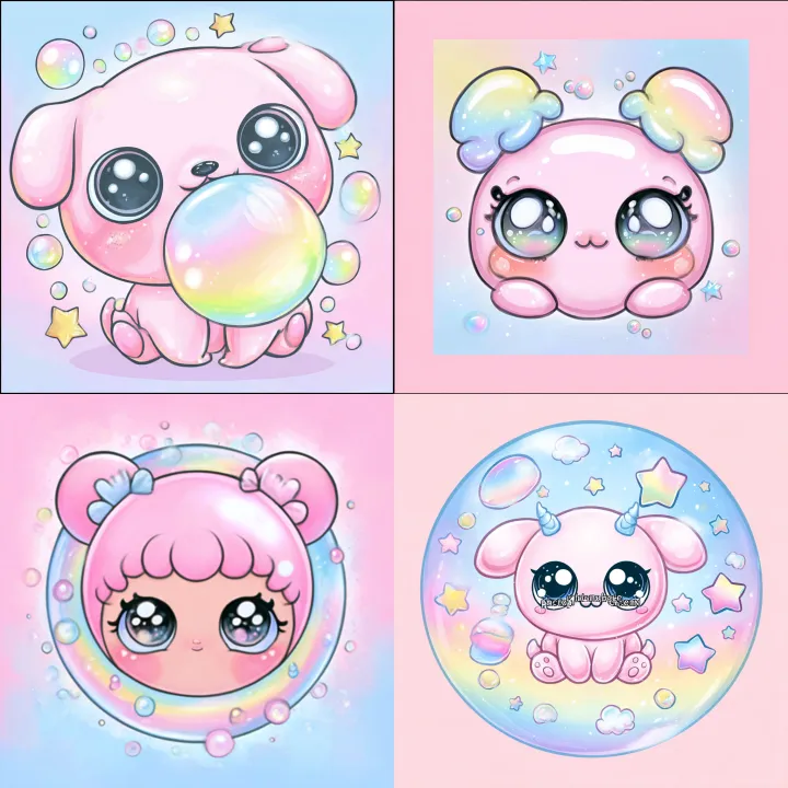 The same cute bubblegum image --sref https://s.mj.