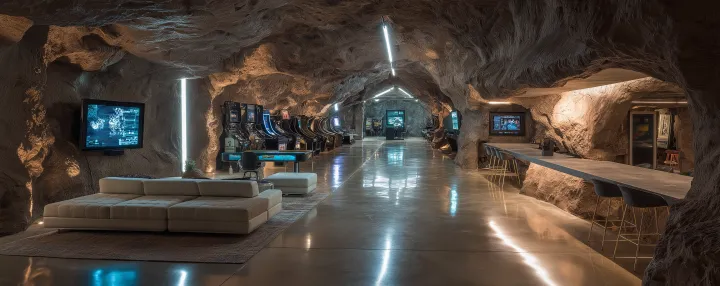 A billionaire's underground bunker. it is a giant 