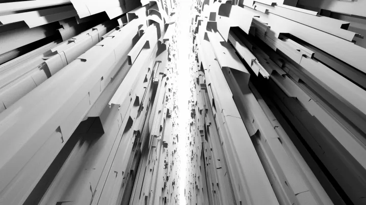 ground-level view, camera looking straight up towa